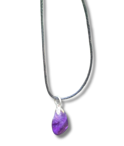 Amethyst Pendant Small on Wax Cord