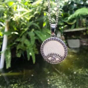 Evil Eye Silver Pendant with Chain
