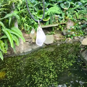 Milky Quartz Pendant on Wax Cord