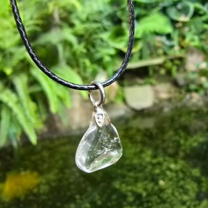 Clear Quartz Pendant on Wax Cord