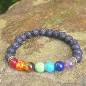 Chakra Bracelet with Lava Beads