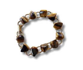 Tigers Eye Chip Linked Bracelet