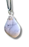 Howlite Crystal Pendant on a Wax Cord