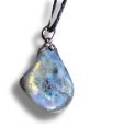 Labradorite Large Tumbled Pendant on Wax Cord