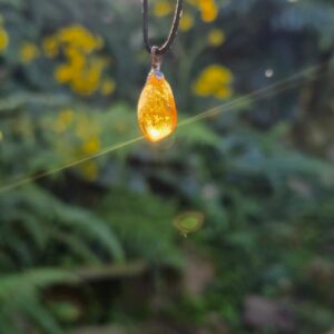 Citrine Crystal Pendant on Wax Cord
