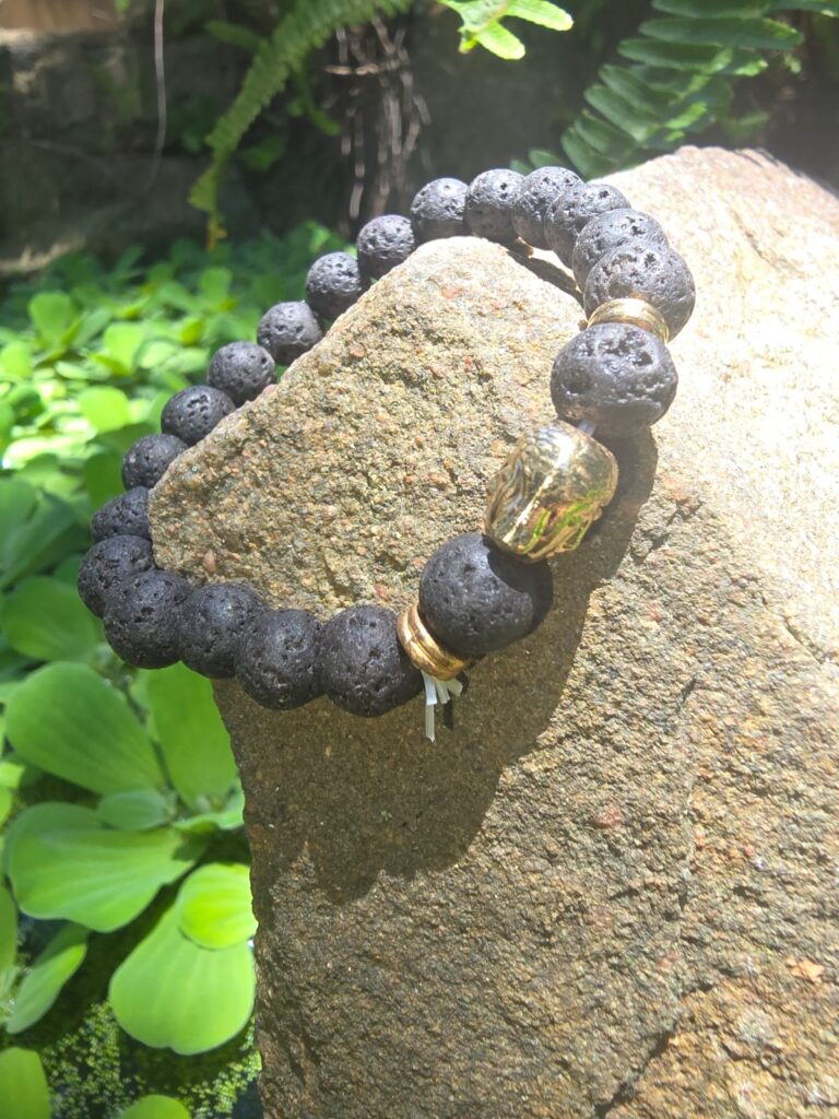 Buddha Head Lava Bracelet